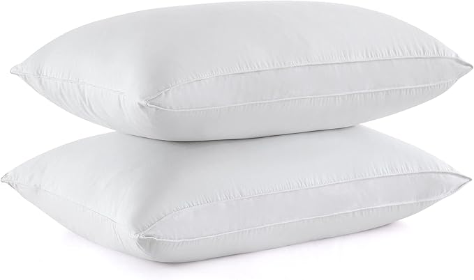 puredown® Goose Feather Down Sleeping Pillows Soft Bed Pillows for Sleeping with 100% Cotton Shell Set of 2 King Size