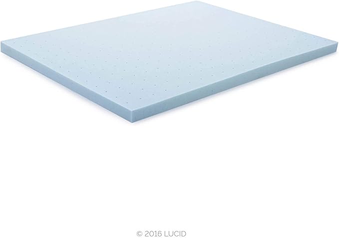 LUCID 3-inch Ventilated Gel Memory Foam Mattress Topper - California King