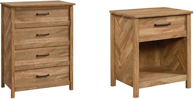 Sauder Cannery Bridge 4-Drawer Chest and Nightstand, Sindoori Mango Finish