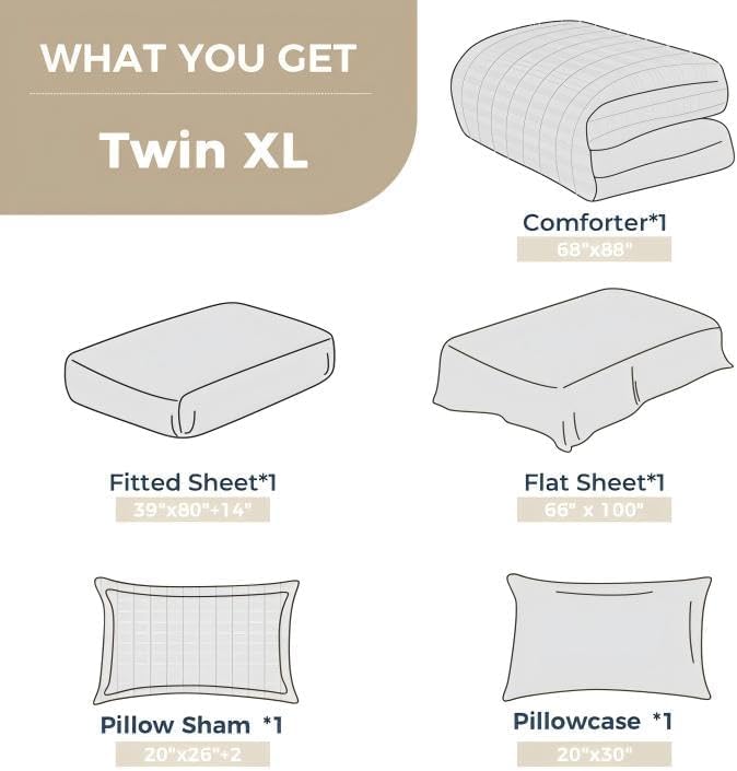 HYMOKEGE Burnt Orange Twin XL Comforter Set Seersucker 5 Pieces, All Season Luxury Bed in a Bag for Bedroom, Bedding Set with Comforter, Sheets, Pillowcase & Sham