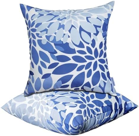 Outdoor Throw Pillows - Decorative Pillows with Insert Included Set of 2 Outdoor Pillows for Patio Furniture 18x18 Inch