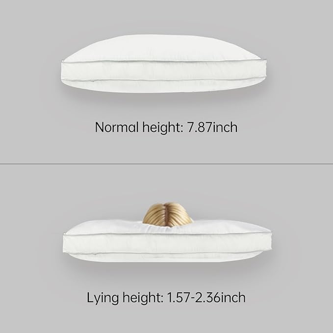 Bed Pillow for Neck Pain Relief, Slow Rebound Orthopedic Support Down Alternative Super Soft Pillows for Sleeping, Standard Size Hotel Pillow for Side & Back Sleepers