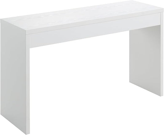 Convenience Concepts Northfield Hall Console Table 48" - Modern, Minimalist Narrow Sofa Display Accent for Contemporary Living Room, Entryway, or Hallway, White