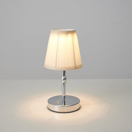 3000 mah Battery lamp,5W LED Small Touch Lamps,3 Color Temperature Dimmable Rechargeable Lamp,Cordless Lamp for Kitchen,Mini Lamps for Small Spaces (Chrome)