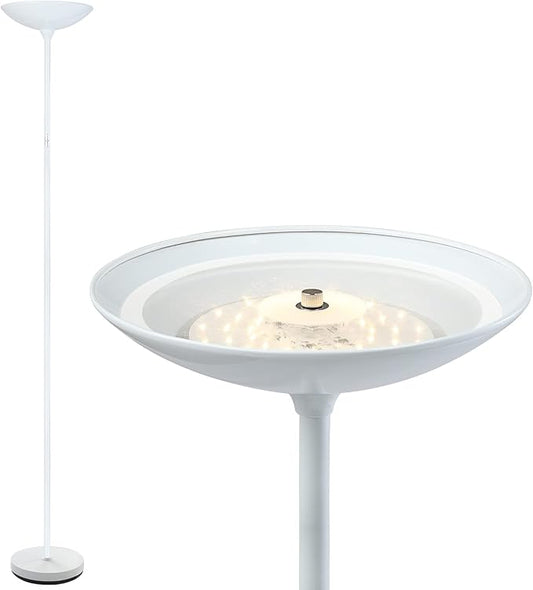 Floor Lamp, 70.5 InchTorchiere Standing Lamp, 20W 2000LM LED Halogen Floor Lamp,Stepless Dimmable, Touch Control, 50000hrs Lifespan, Pale Floor Lamps for Living Room, Standing Lamps for Bedroom, White