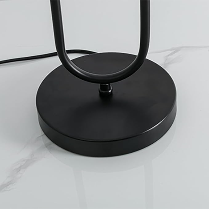 Black U-Shape 2-Light Table Light Mid Century Black Globe Table Lamp with Milk White Glass Shade Metal Base Nightstand Lamp for Bedroom Bedside,G9 Bulb