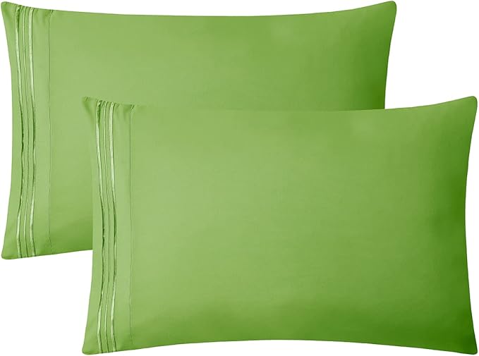 Clara Clark Bed Sheets, Premier 1800 Series 4 Piece Bed Sheet Set, Deep Pocket, Wrinkle, Fade, Stain Resistant, Luxury Soft Bedding Sheets & Pillowcases, Full, Garden Green