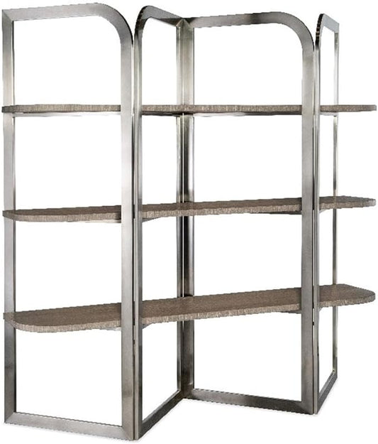 Hooker Furniture Modern Mood Metal Framed Etagere w/Brown Finished Shelves