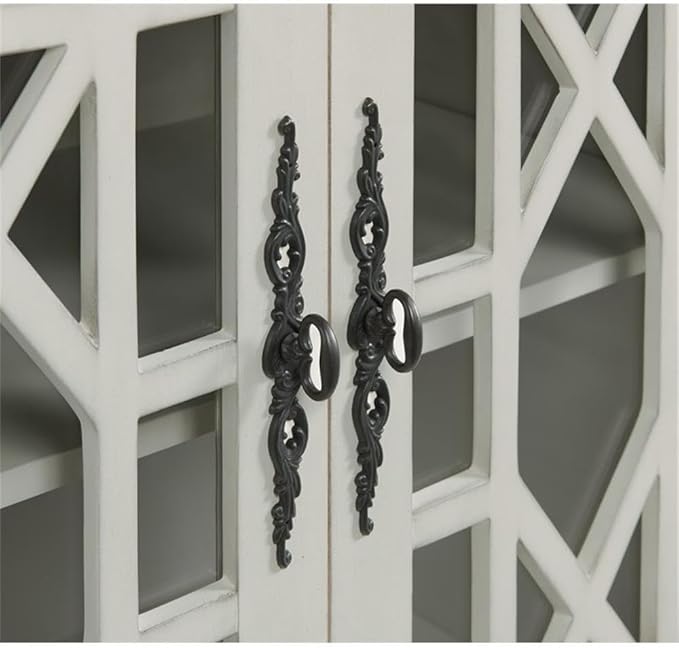 Martin Svensson Home Elegant TV Stand, 63" W x 35" H, White with Grey Top