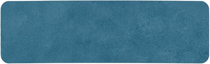 Bathroom Mat Quick Dry, Bathroom Rugs Non Slip Washable Thin Absorbent Bath Mat Fits Under Door Bathroom Floor Mat Perfect for Bath, Shower, or Sink 17"x59" Denim Blue