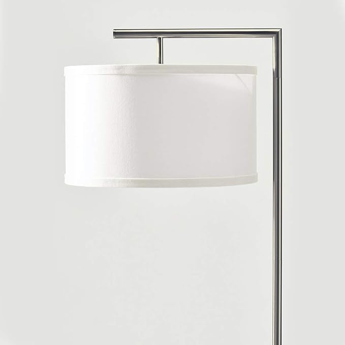 Brightech Montage Modern Floor lamp, LED Floor Lamp for Living Rooms & Offices - Tall Standing Lamp for Bedroom Reading - Corner Pole Lamp for Contemporary Home Decor - Satin Nickel