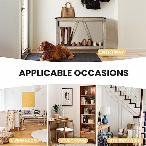 Entryway Table - Wood Console Table with Shelves, Farmhouse Sofa Table for Entryway, Living Room, Hallway