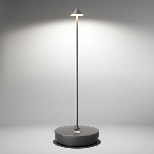 Cordless Table Lamps Rechargeable, 6000mAh Battery Operated LED Desk Lamp Outdoor Waterproof Portable Touch Dimmable Table Light for Patio Restaurant Dining Home Grey