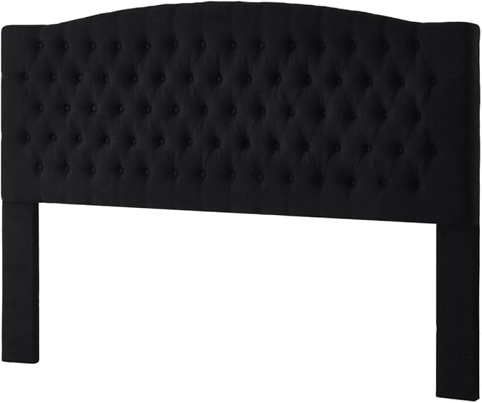 24KF Boucle Upholstered Tufted Button King Headboard and Comfortable Fashional Padded King/California King Size headboard,6025-K-Boucle-Black