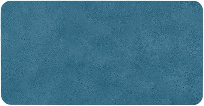 Bathroom Mat Quick Dry, Bathroom Rugs Non Slip Washable Thin Absorbent Bath Mat Fits Under Door Bathroom Floor Mat Perfect for Bath, Shower, or Sink 24"x48" Denim Blue