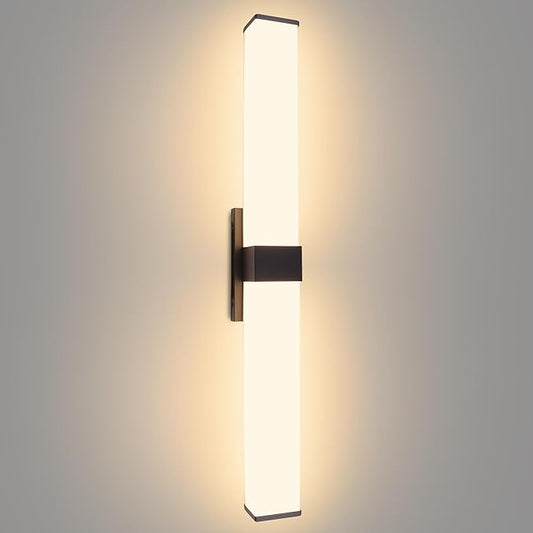 Kalium 33in Modern Wall Sconces, Dimmable Bathroom Vanity Lights, 3000K Warm White LED Indoor Sconces Lighting for Bathroom, Stairs, Living Room, Bedroom. Hardwired.