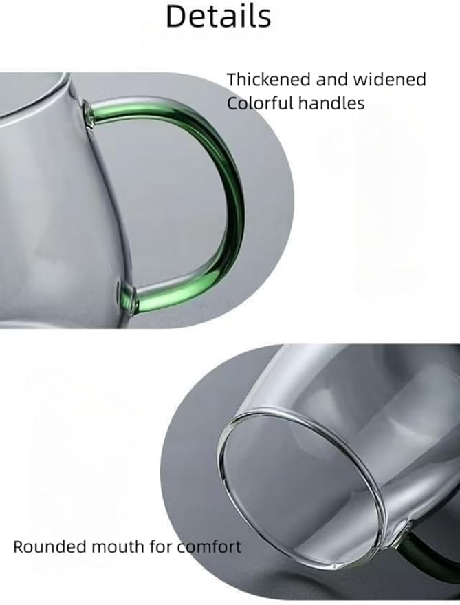 Clear Borosilicate Glass Coffee Mug with White Jade-Like Handle, 450ml/16oz – Durable Glass Mug for Coffee, Tea, Beer, and Hot Beverages, Ideal Gift