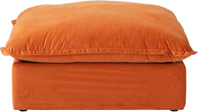 JACH Ottoman Module for Living Room, Cushion Covers Removable, Minimalist Comfy Breathable Ottoman Seater Paired with Sofa Couch for Living Room Apartment, Orange