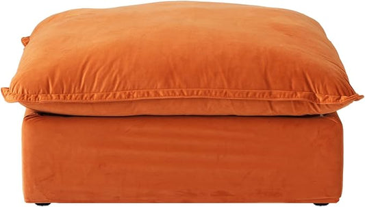 JACH Ottoman Module for Living Room, Cushion Covers Removable, Minimalist Comfy Breathable Ottoman Seater Paired with Sofa Couch for Living Room Apartment, Orange