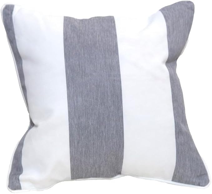 East Green 18 x 18 Waterproof Outdoor Pillow with Insert, Granite Stripe - Premium Olefin Outdoor Accent Pillow for Patio Furniture