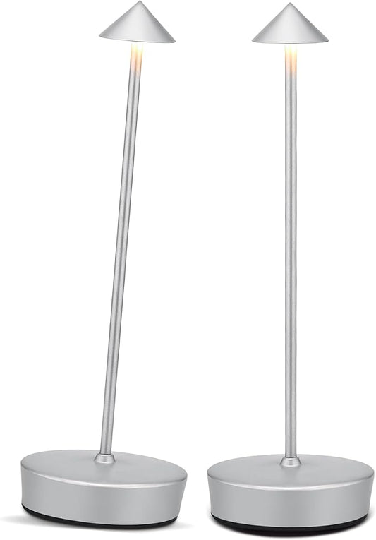 2Pack Cordless Table Desk Lamp with USB-A Output Port, 7000mAh Portable Led Table Light, Outdoor Waterproof Table Lamp for Dining Restaurant Patio Home, 3 Light Color Stepless Dimming