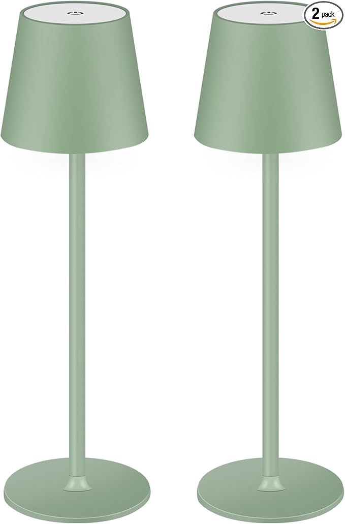 BGFHome Cordless Table Lamp LED Desk lamp,5000mAh Rechargeable Touch Night Light Wireless Minimalist Design for/Restaurant/Bedroom/Bars/Outdoor Party/Camping/Coffee Shop 2Pack