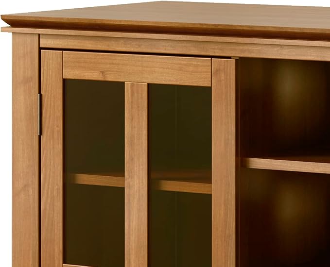 SIMPLIHOME Artisan SOLID WOOD 53 inch Wide Transitional TV Media Stand in Honey Brown For TVs up to 60 inches for the Living Room and Entertainment Center