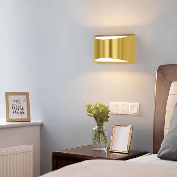 Aipsun Brushed Brass Wall Sconce Indoor Wall Lights Hardwired 1 Pack Up and Down Wall Mount Light for Living Room Bedroom Hallway Corridor Conservatory Warm White 3000K(with G9 Bulbs)