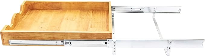 DINDON 1 Tier Pull Out Cabinet Organizer (20" W x 21" D) Single Tier Heavy Duty Slide Out Wood Drawer Under Sink Shelf Organization Storage