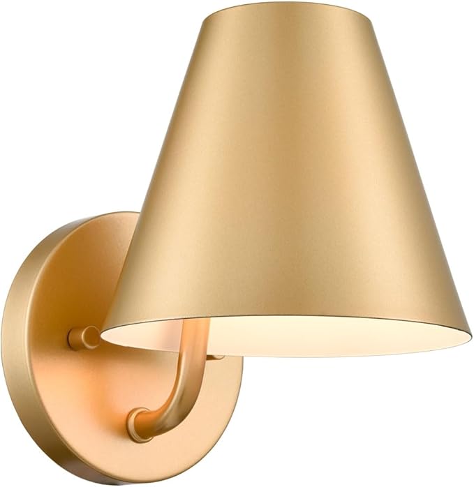 DIRYZON Modern Brass Wall Sconce Light,Metal Barn Wall Lights for Living Room Bedroom,Industrial Bathroom Wall Light Fixtures Wall Lighting