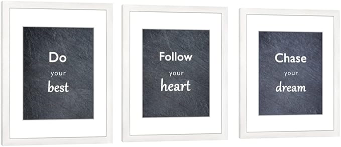 11x14 Picture Frame Set of 3 with Real Glass for Pictures 8x10 with Mat or 11x14 Without Mat, Wall or Tabletop Gallery Photo Frames in White