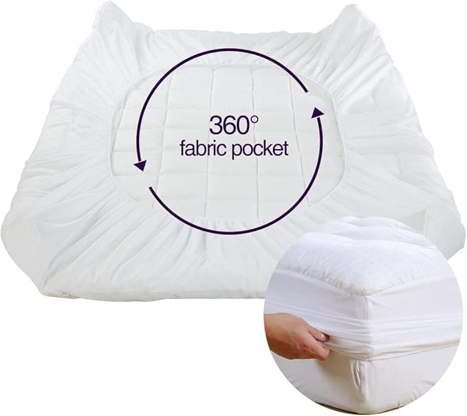 EASELAND Twin XL Mattress Pad Pillow Top Quilted Fitted Mattress Cover/Protector Extra Long Cotton Top 8-21" Deep Pocket Cooling Mattress Topper (39x80 Inches, White)