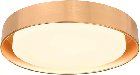 Hlite 13 inch Ceiling Light Fixture,Gold LED Flush Mount Ceiling Light, 3000K/Warm White/24W,Dimmable 1920LM Indoor Room Decorative Modern Ceiling Lights for Bedroom Kitchen(1 Pack)
