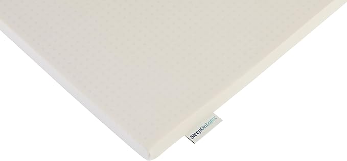 Pure Green Natural Latex Mattress Topper w/Jersey Cover - Soft - 3 Inch - Full Size (GOTS Certified Organic)