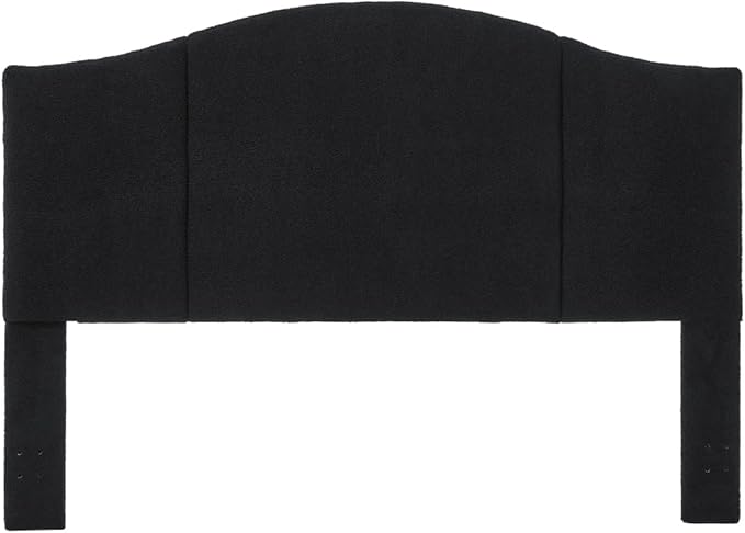 24KF Middle Century Upholstered Foldable King Headboard, Modern Boucle Teddy Fabric Headboard King/California King, 6033-K-Black