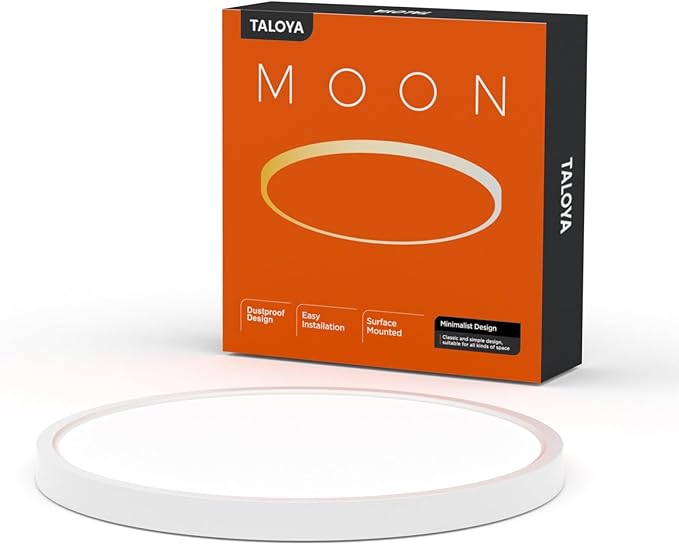 TALOYA Flush Mount Ceiling Light,10 Inch,18W,5000K Daylight Super Slim LED Ceiling Light for Bedroom, Living Room, Kitchen, Laundry and Hallway