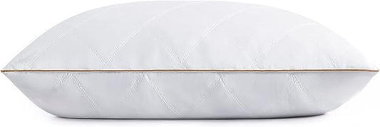 puredown® Goose Feathers and Down Pillow with Diamond Quilting with 100% Cotton Cover, Pack of 1, Standard Size