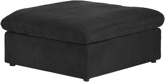 JACH Storage Ottoman Module for Living Room, Cushion Covers Removable, Minimalist Comfy Breathable Ottoman for Living Room Apartment (Black)