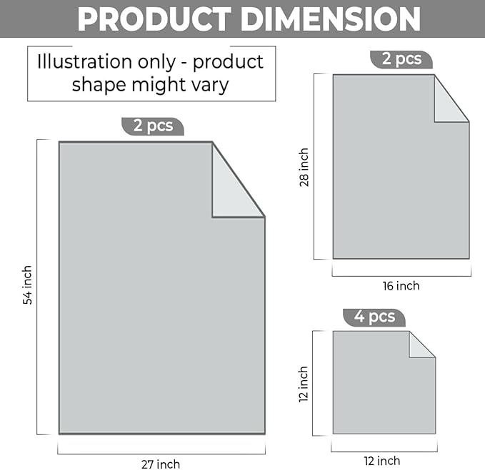 Pack of 8 Towels Set, 2 Large Bath Towels, 2 Hand Towels, 4 Wash Cloths, 100% Cotton, Lighter Weight, Quicker to Dry, Super Absorbent, Perfect for Bathroom (Grey)