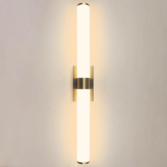 Kalium 33in Modern Wall Sconces, Dimmable Bathroom Vanity Lights, 3000K Warm White LED Indoor Sconces Lighting for Bathroom, Stairs, Living Room, Bedroom. Hardwired.