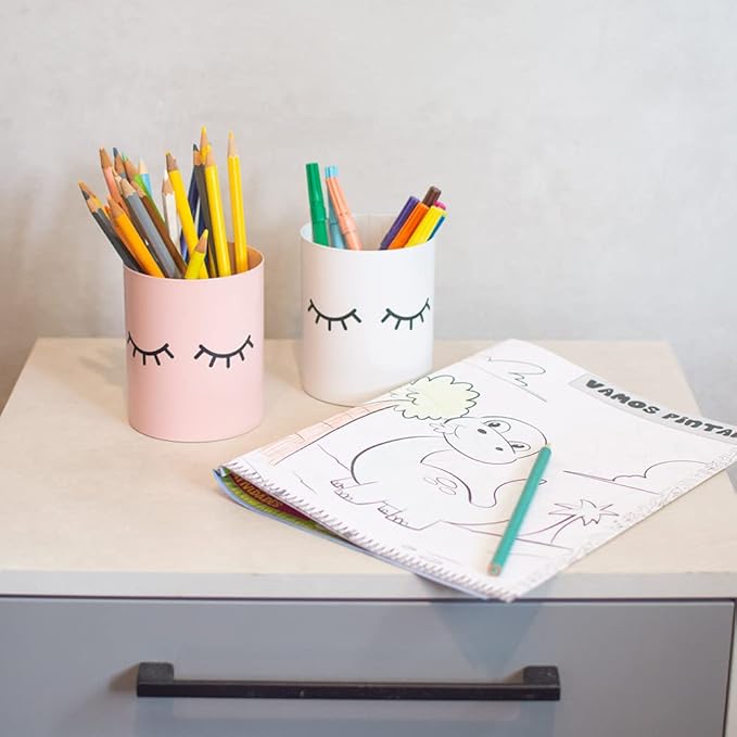 GEGUTON Makeup Design Pen Holder – Steel, Nude Pink, Fun and Feminine Look – Organizes Pens and Accessories, Adds Charm to Desks, Great Gift Idea – Fun Collection