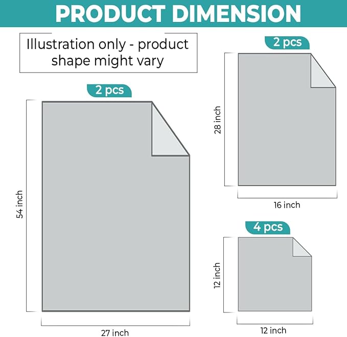 Pack of 8 Towels Set, 2 Large Bath Towels, 2 Hand Towels, 4 Wash Cloths, 100% Cotton, Lighter Weight, Quicker to Dry, Super Absorbent, Perfect for Bathroom (Teal)