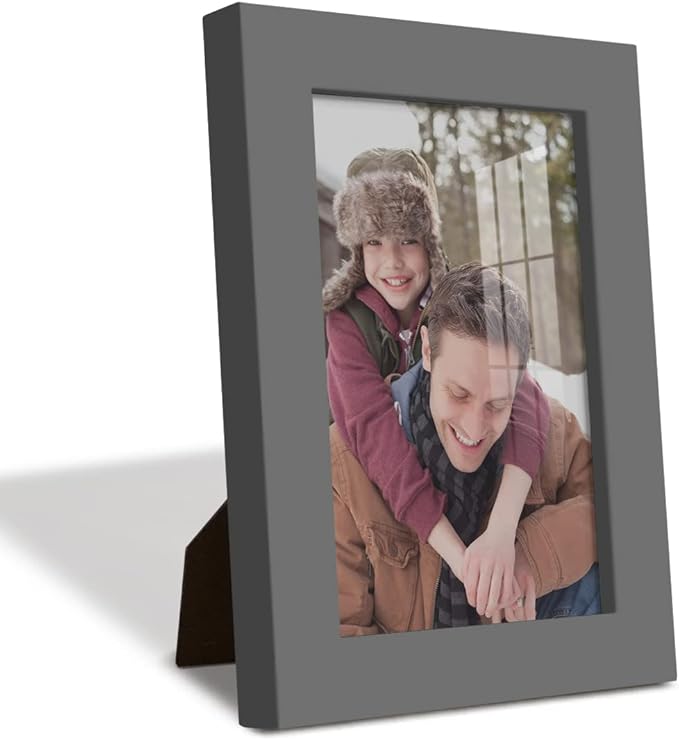 Renditions Gallery 4x6 inch Picture Frame High-end Modern Style, Made of Solid Wood and High Definition Glass Ready for Wall and Tabletop Photo Display, Gray Frame