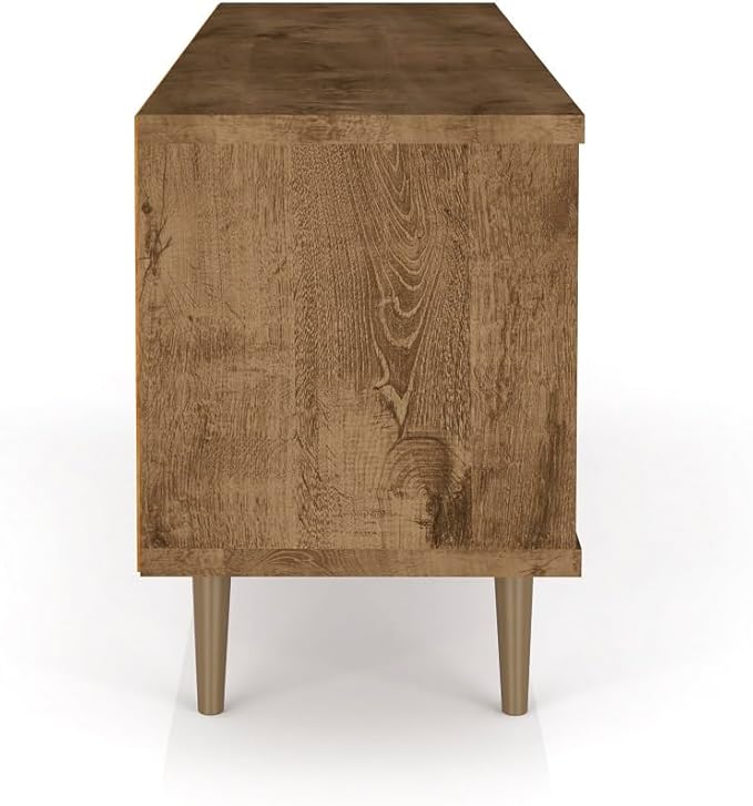 Manhattan Comfort Liberty Mid Century Modern TV Stand for Televisions up to 60 Inches, Bedroom and Living Room Entertainment Center with Storage, Shelves, and Cabinet, 63" Wide, Brown/3d Print