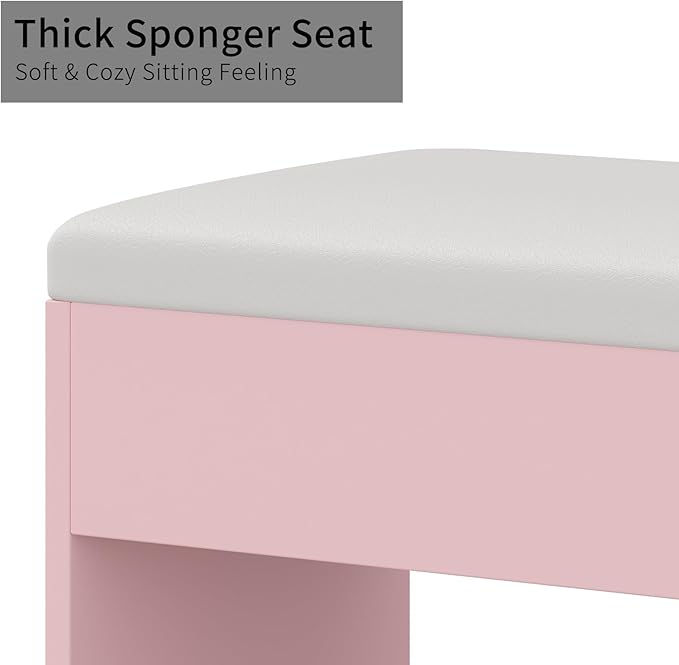 15 Drawers Vanity Desk with Power Outlet, Makeup Table with Mirror and 13 LED Lights, 3 Color Lighting Modes, Brightness Adjustable, Glass Top Dressing Table, Vanity Set for Bedroom, Pink