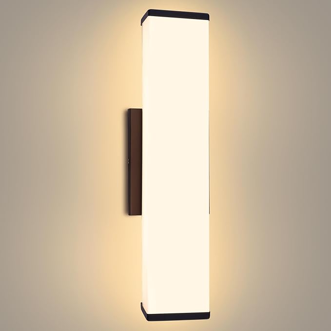 Kalium 16in Modern Wall Sconces, Dimmable Bathroom Vanity Lights, 3000K Warm White LED Indoor Sconces Lighting for Bathroom, Stairs, Living Room, Bedroom. Hardwired.