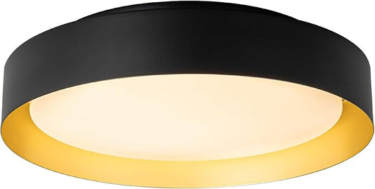 12 Inch LED Flush Mount Ceiling Light, 18W Flush Mount Light Fixture in Balck and Gold Finish, Dimmable Ceiling Light for Bedroom, Hallway, Entryway, Bathroom, Kitchen 3000K Warm White