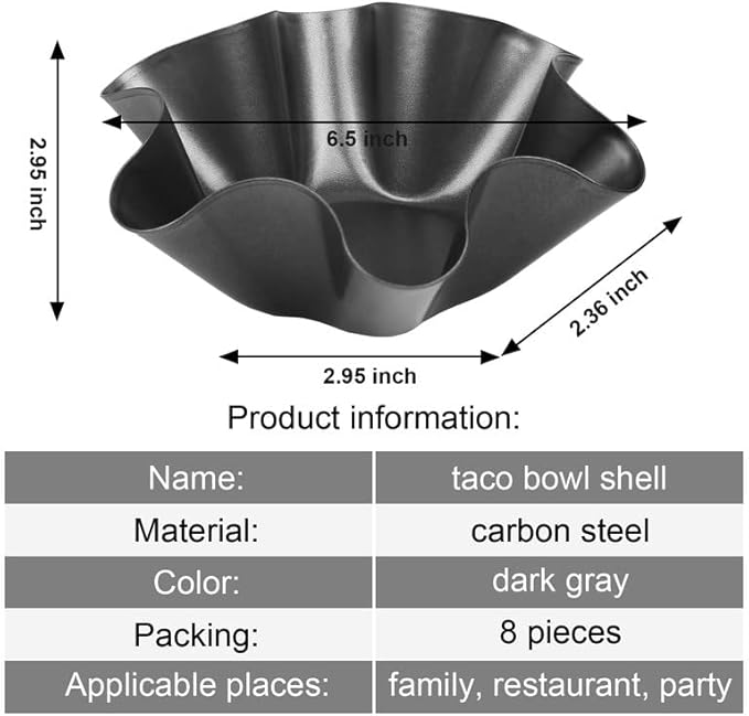 RUVINCE Nonstick Tortilla & Taco Shell Maker Set of 3, 8.75-Inch Heavy-Duty Bakeware for Mexican Cuisine