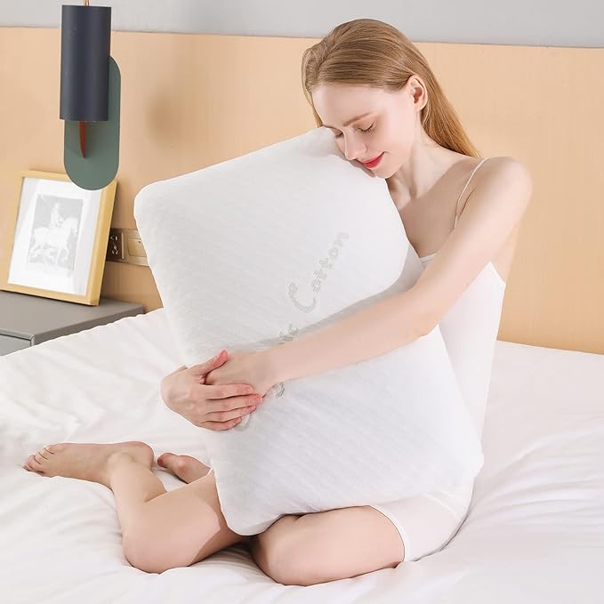 Talalay Latex Pillows for Sleeping - Medium Firmness King Pillow (33.4'' x 15.7'' x 5.9'') for Side, Back, and Stomach Sleepers to Get a Restful Sleep