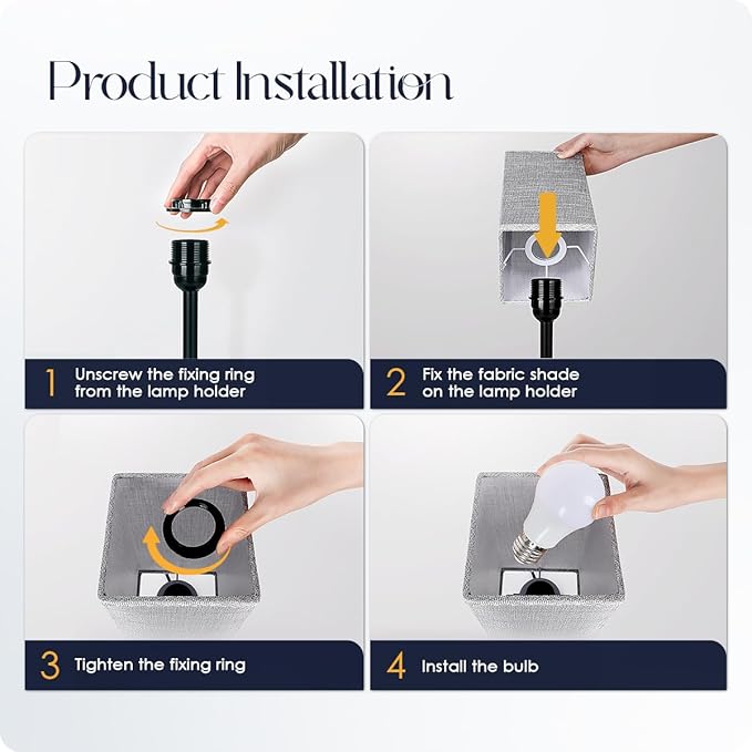 Bedside Table Lamp for Bedroom - Touch Small Lamp with USB C+A Charging Ports & AC Outlets, 3 Way Dimmable Nightstand Light for Living Room (LED Bulb Included, Grey)